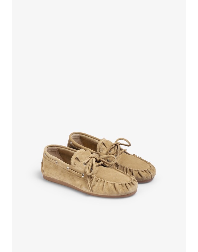 스칼퍼스 알로하스 스웨이드 레이스업 보트슈즈 70417-rowan-suede-ss26-ib-beige BEIGE 베이지 착용컷