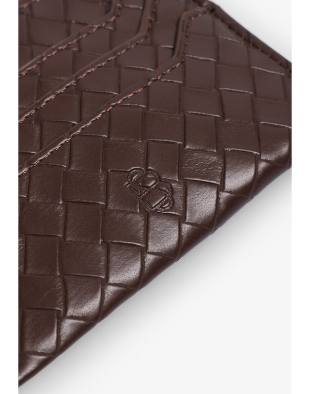스칼퍼스 벡손더가드 우븐 멀티 포켓 카드 지갑 67889 DARK BROWN 초콜릿 착용컷