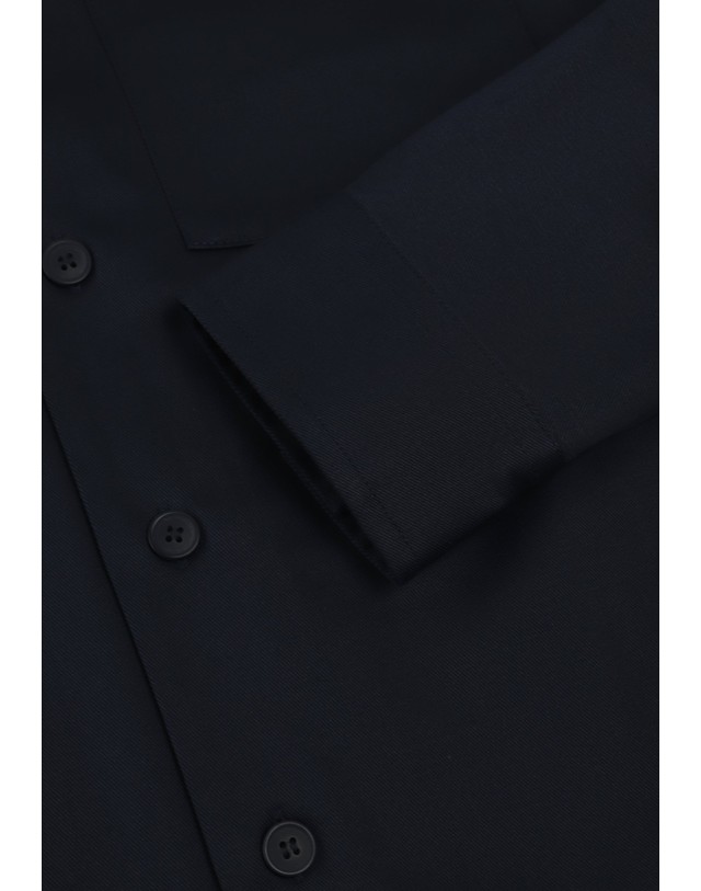 스칼퍼스 프레드페리 트윌 코튼 더블 포켓 오버셔츠 74100 DARK NAVY 네이비 착용컷