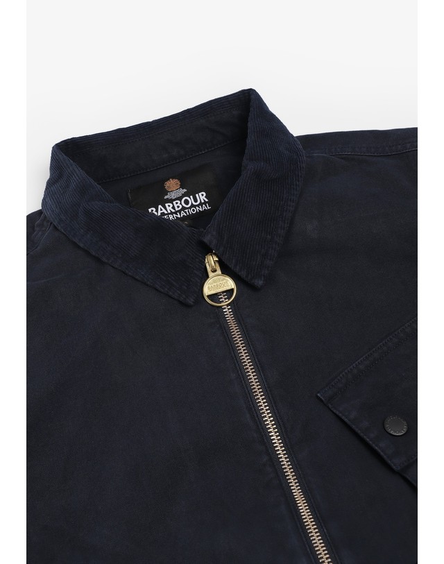 스칼퍼스 바버 지퍼 플랩포켓 오버셔츠 78906 NAVY 네이비 착용컷