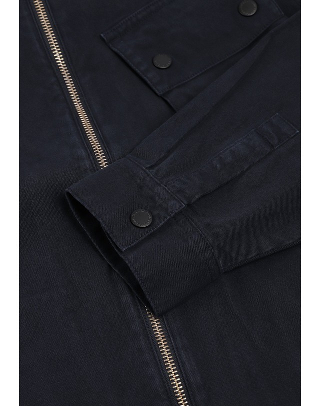 스칼퍼스 바버 지퍼 플랩포켓 오버셔츠 78906 NAVY 네이비 착용컷