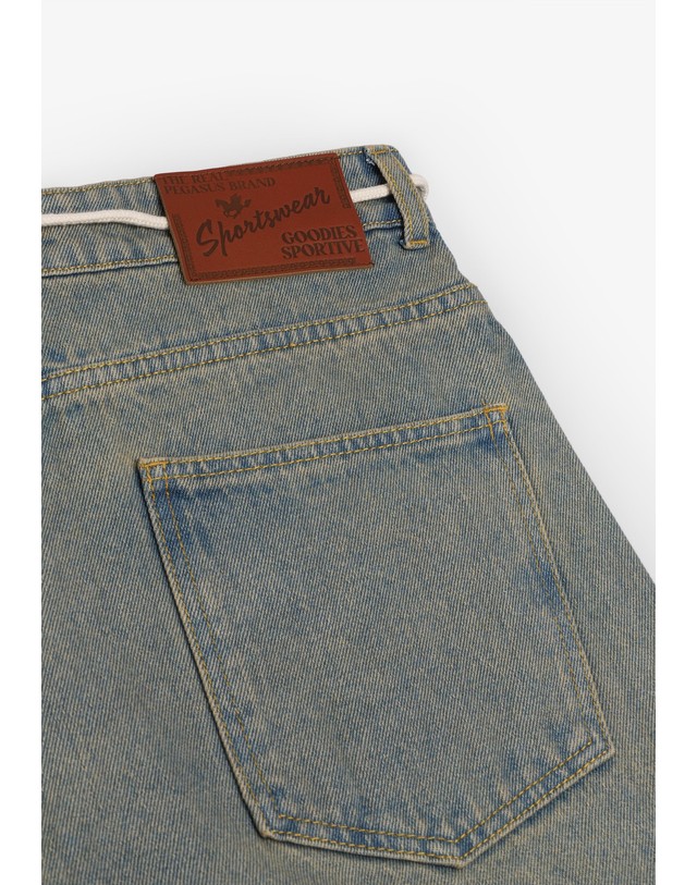 스칼퍼스 구디즈스포티브 빈티지 와이드핏 데님 반바지 72468 DENIM 블루 착용컷