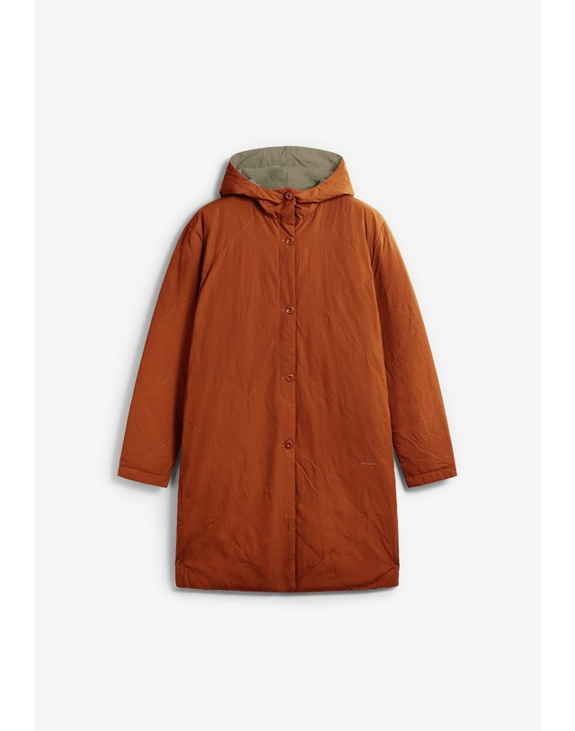 스칼퍼스 에드몬드 리버서블 후드 롱 패딩 코트 74933 ORANGE 멀티컬러 착용컷