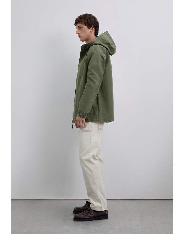 스칼퍼스 스캘퍼스 후드 집업 코튼 블루종 자켓 61542 DARK KHAKI 카키 착용컷