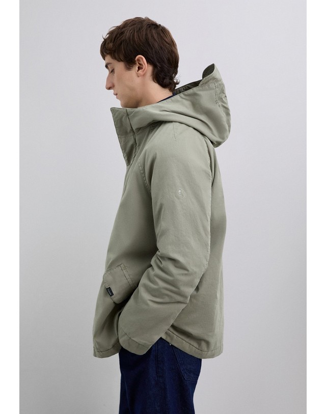 스칼퍼스 스캘퍼스 오가닉 코튼 후드 파카 자켓 60251 LIGHT KHAKI 그린 착용컷