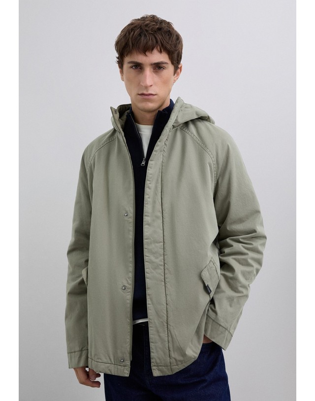 스칼퍼스 스캘퍼스 오가닉 코튼 후드 파카 자켓 60251 LIGHT KHAKI 그린 착용컷