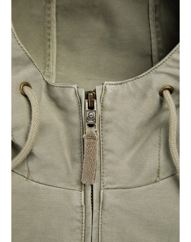 스칼퍼스 스캘퍼스 후드 집업 자수 로고 자켓 69054 LIGHT KHAKI 카키 착용컷