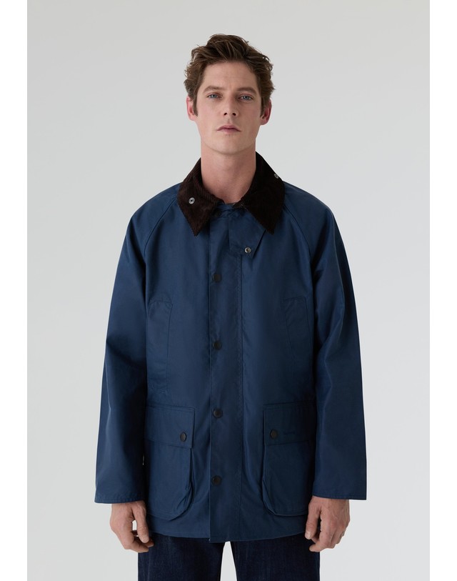 스칼퍼스 바버 왁스드 코튼 루즈핏 필드 자켓 65224 DARK NAVY 네이비 착용컷