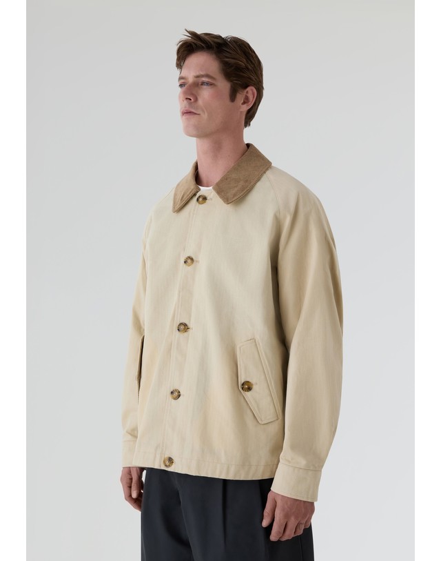 스칼퍼스 바라쿠타 드라이 왁스 데크 자켓 67883 OFF WHITE 베이지 착용컷
