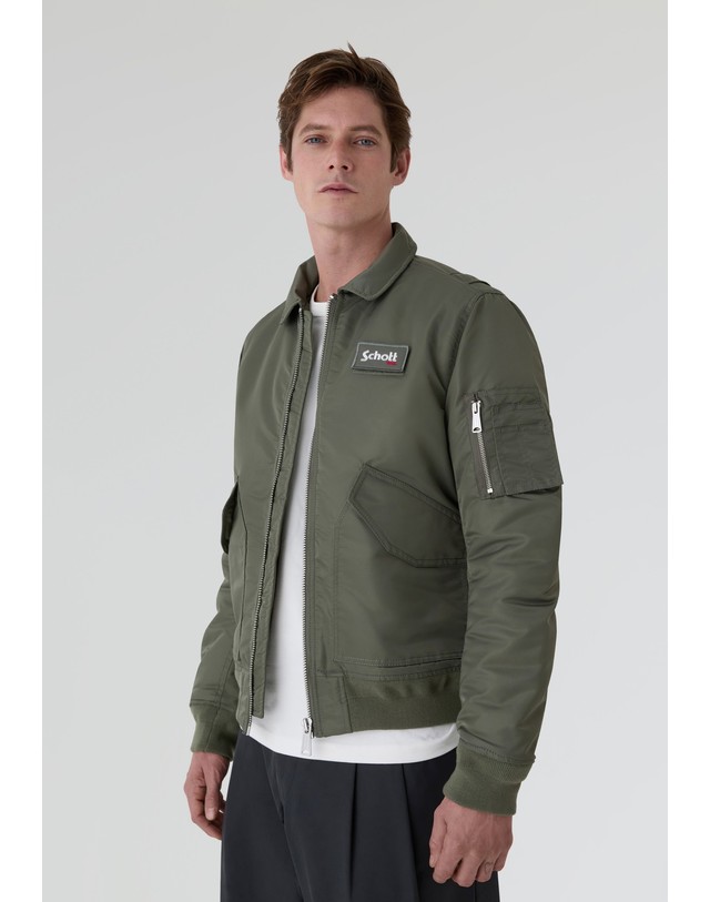 스칼퍼스 쇼트뉴욕 플랩 포켓 밀리터리 봄버 자켓 67962 GREEN 카키 착용컷