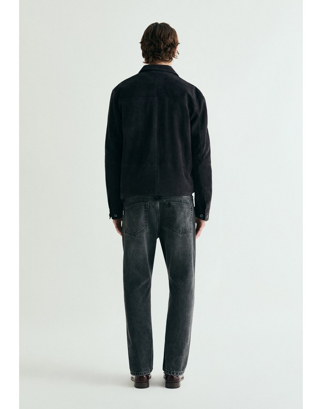 스칼퍼스 스캘퍼스 5포켓 워시드 크롭핏 청바지 60179 BLACK DENIM 네이비 착용컷