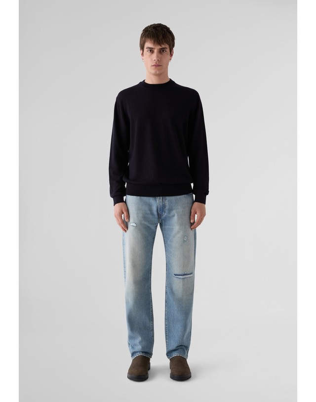 스칼퍼스 리바이스 릴렉스 스트레이트 데님 청바지 70420 LIGHT DENIM 블루 착용컷