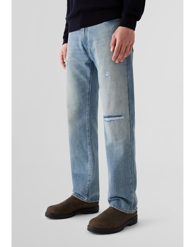 스칼퍼스 리바이스 릴렉스 스트레이트 데님 청바지 70420 LIGHT DENIM 블루 착용컷