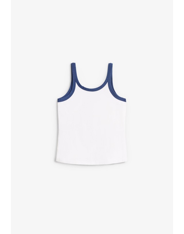 스칼퍼스 리바이스 슬림핏 그래픽 민소매 탱크탑 70437 WHITE/BLUE 멀티컬러 착용컷