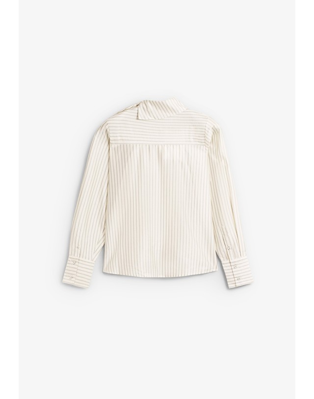 스칼퍼스 셀렉티드 릴렉스핏 스트라이프 하이넥 탑 74510 OFF WHITE 아이보리 착용컷