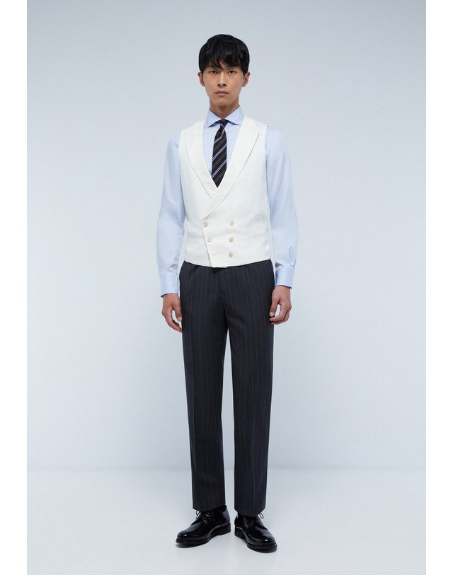 스칼퍼스 스캘퍼스 린넨 더블버튼 포멀 베스트 42627 OFF WHITE 아이보리 착용컷