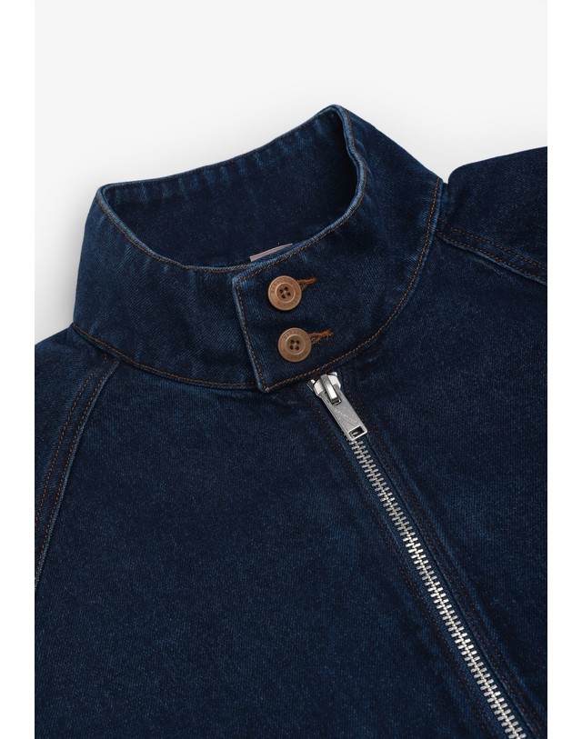 스칼퍼스 바라쿠타 코튼 데님 해링턴 자켓 74069 DENIM 네이비 착용컷