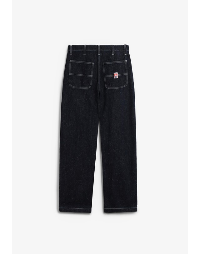 스칼퍼스 랭글러 워크 와이드 핏 데님 팬츠 78438 DARK DENIM 네이비 착용컷