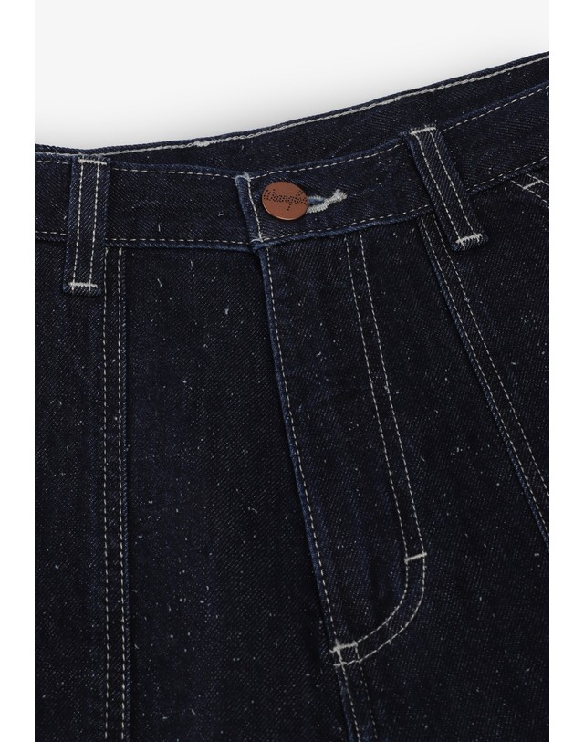 스칼퍼스 랭글러 워크 와이드 핏 데님 팬츠 78438 DARK DENIM 네이비 착용컷