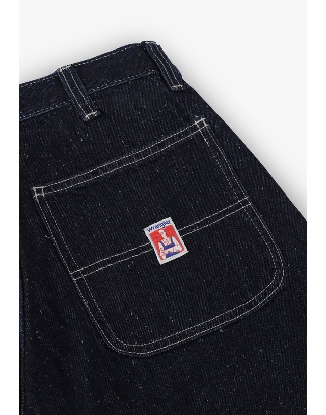 스칼퍼스 랭글러 워크 와이드 핏 데님 팬츠 78438 DARK DENIM 네이비 착용컷