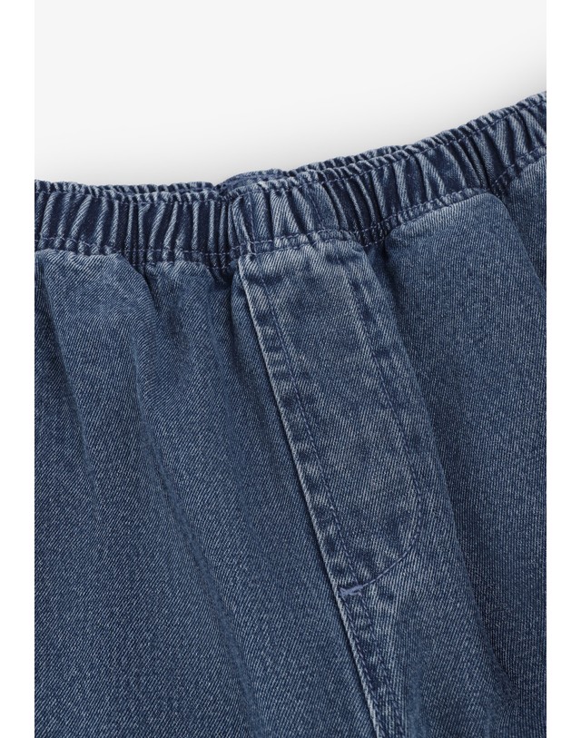 스칼퍼스 오베이 이지핏 와이드 데님 팬츠 65133 DENIM 블루 착용컷