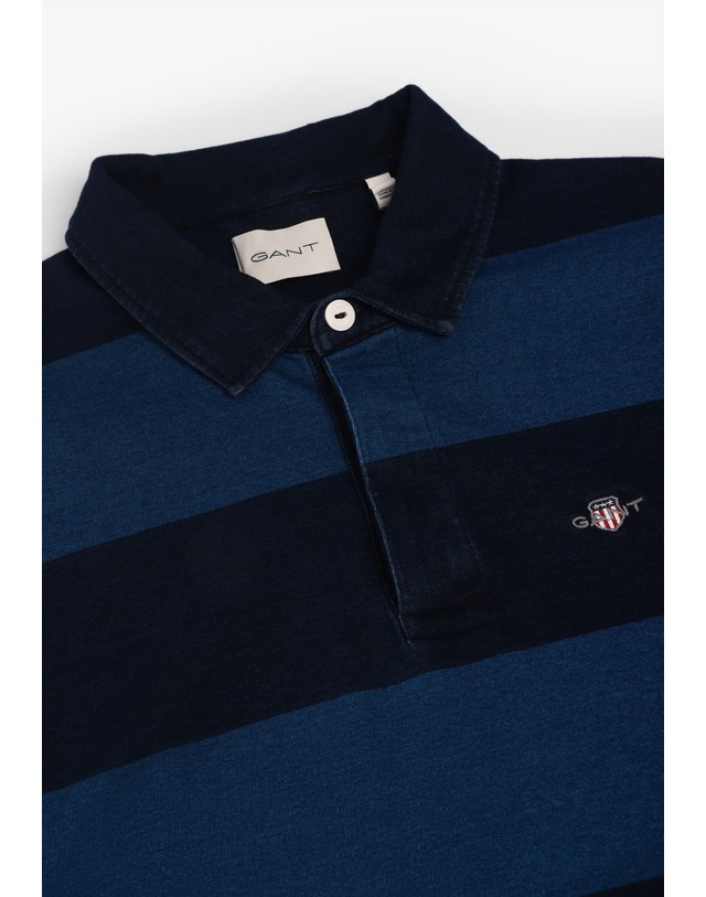 스칼퍼스 간트 스트라이프 로고 긴팔 폴로셔츠 70822 NAVY 멀티컬러 착용컷