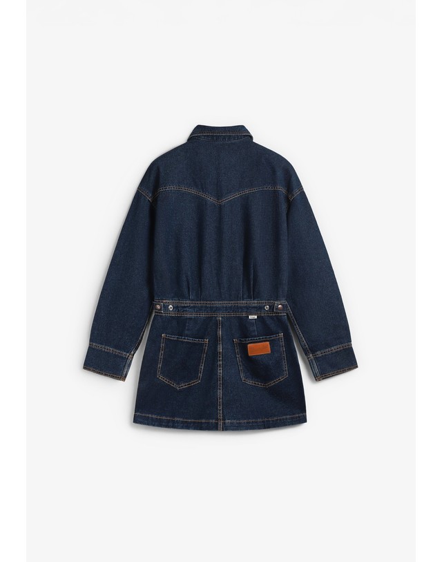 스칼퍼스 랭글러 모토 데님 미니 원피스 78452 DENIM 네이비 착용컷