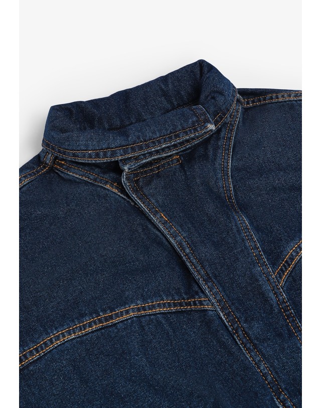 스칼퍼스 랭글러 모토 데님 미니 원피스 78452 DENIM 네이비 착용컷