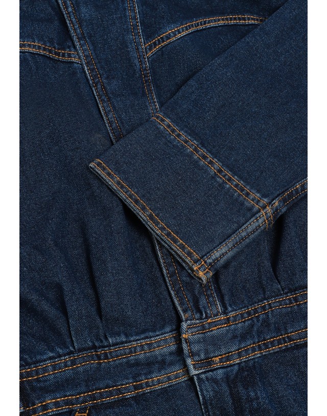 스칼퍼스 랭글러 모토 데님 미니 원피스 78452 DENIM 네이비 착용컷