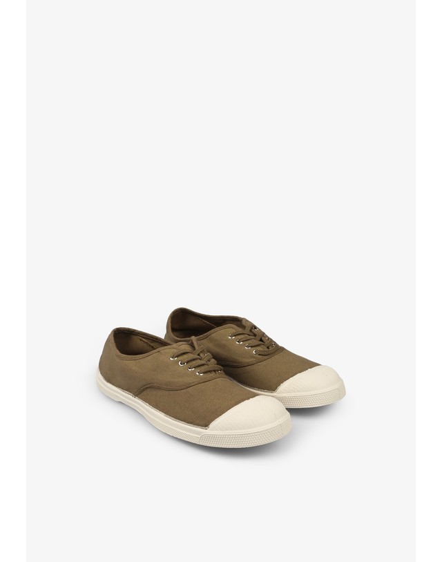스칼퍼스 벤시몽 테니스 캔버스 여성 스니커즈 45500 KHAKI 카키 착용컷