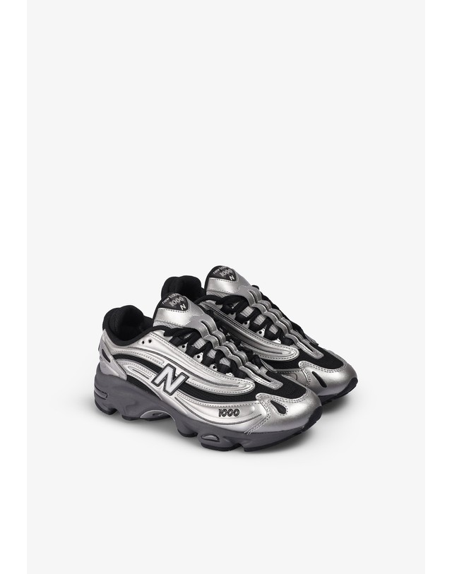 스칼퍼스 뉴발란스 M1000 청키 레트로 스니커즈 68332 SILVER 실버 착용컷
