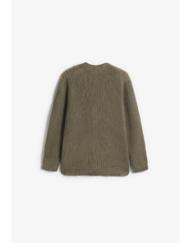 스칼퍼스 오베이 브이넥 퍼지 버튼 가디건 65136 KHAKI 카키 착용컷