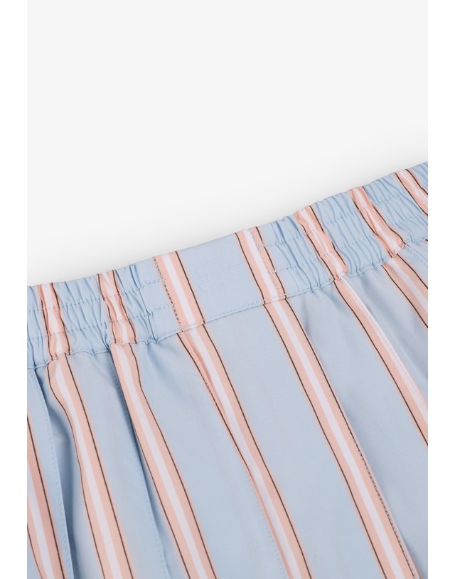 스칼퍼스 라코스테 스트라이프 플리츠 미니 스커트 70677 BLUE STRIPES 블루 착용컷