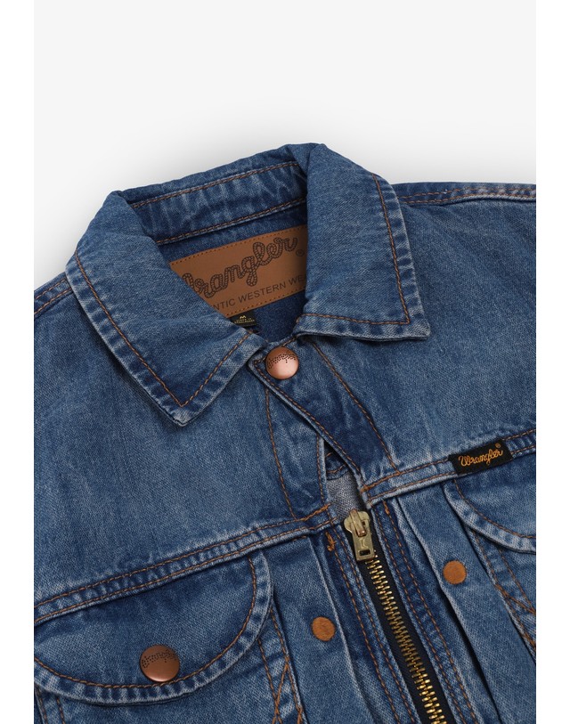 스칼퍼스 랭글러 카우보이 지퍼 데님 자켓 78440 DENIM 블루 착용컷
