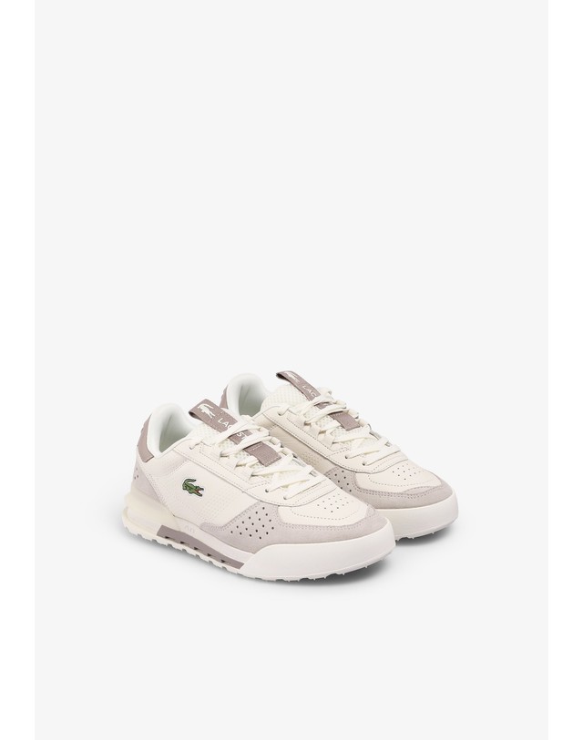 스칼퍼스 라코스테 슬램 브레이크 스웨이드 스니커즈 78695 OFF WHITE 아이보리 착용컷