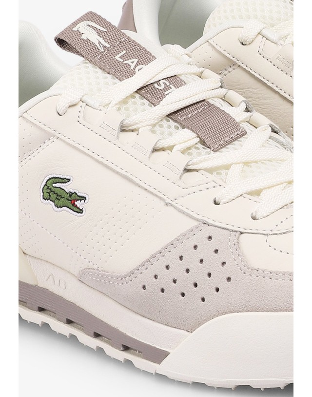 스칼퍼스 라코스테 슬램 브레이크 스웨이드 스니커즈 78695 OFF WHITE 아이보리 착용컷