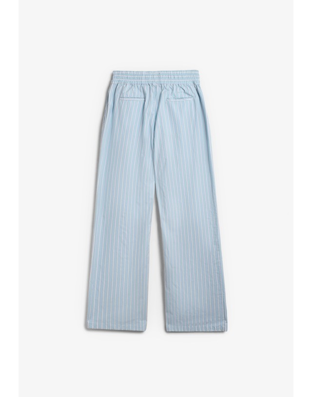 스칼퍼스 벨레로즈 스트라이프 밴딩 코튼 팬츠 70382 DENIM 블루 착용컷