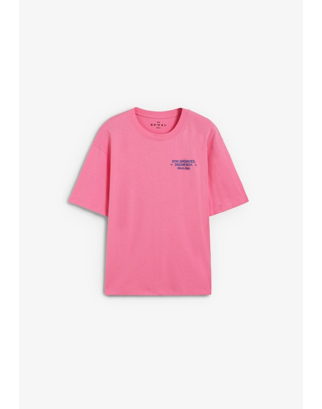 스칼퍼스 에드윈 백프린트 그래픽 반팔 티셔츠 70773 PINK 핑크 착용컷