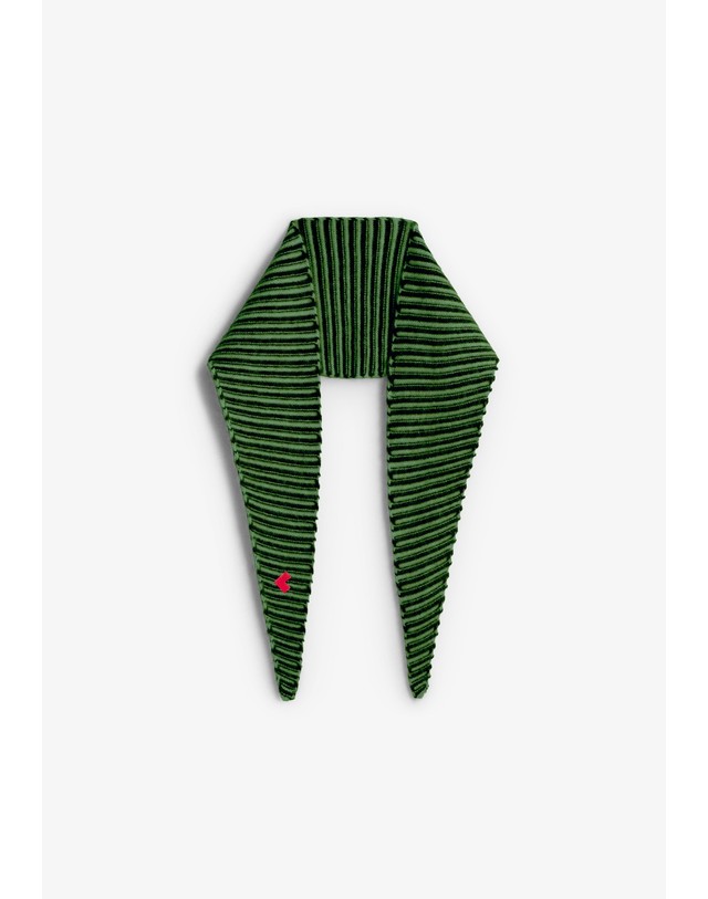스칼퍼스 벨레로즈 스트라이프 머플러 74981 GREEN 그린 착용컷