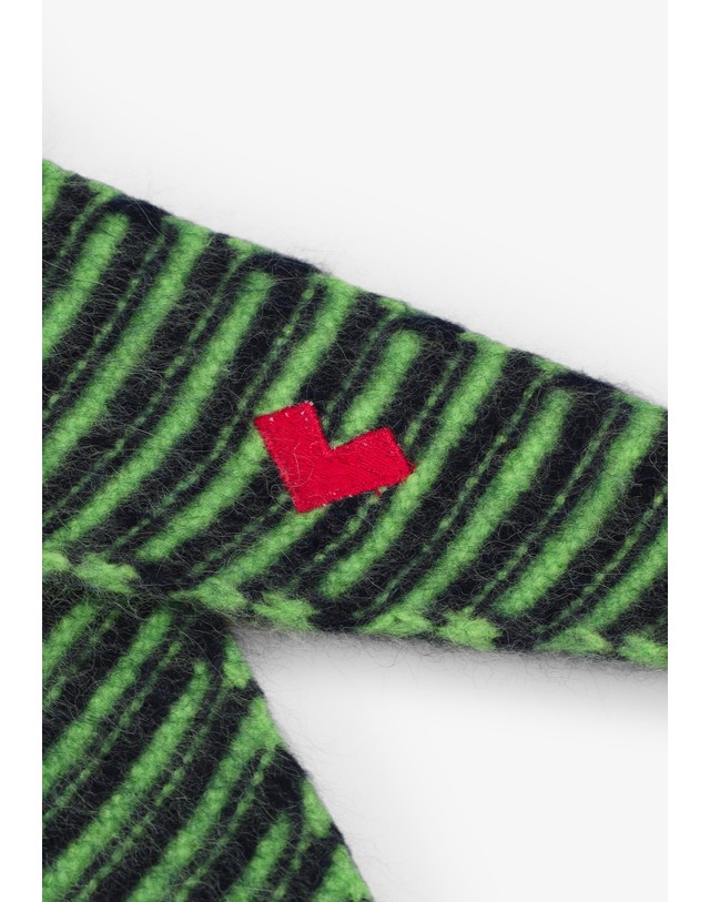 스칼퍼스 벨레로즈 스트라이프 머플러 74981 GREEN 그린 착용컷