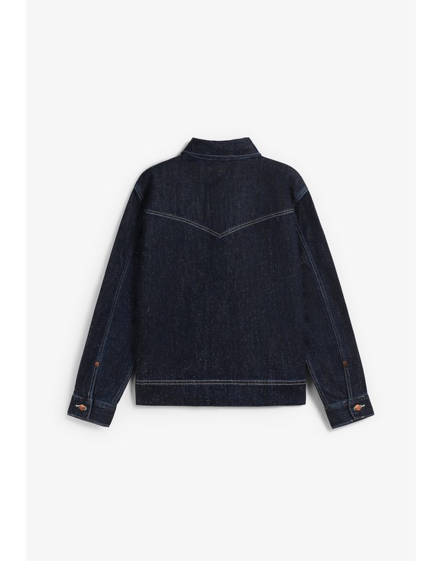 스칼퍼스 랭글러 포켓 데님 오버셔츠 78439 DARK DENIM 네이비 착용컷