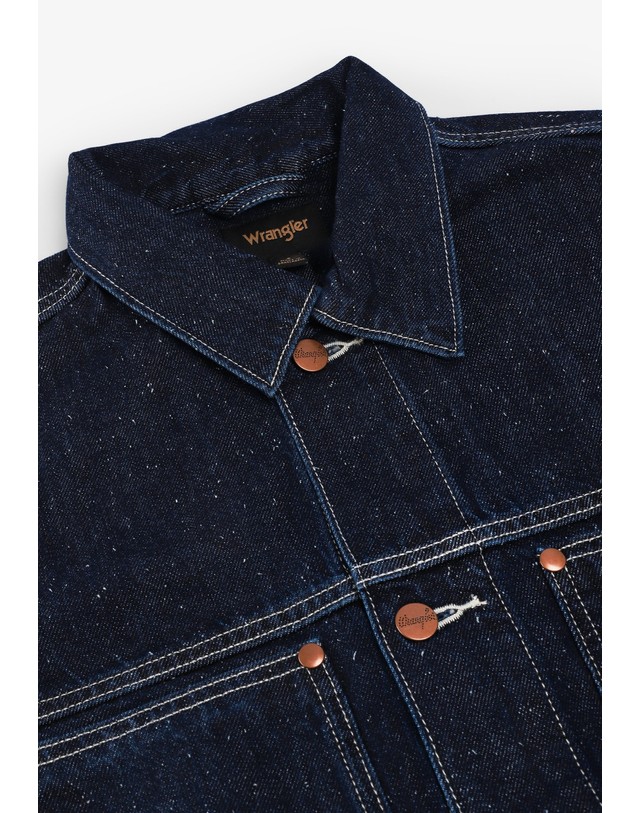 스칼퍼스 랭글러 포켓 데님 오버셔츠 78439 DARK DENIM 네이비 착용컷