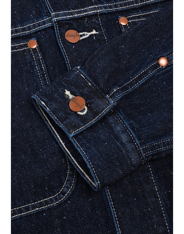 스칼퍼스 랭글러 포켓 데님 오버셔츠 78439 DARK DENIM 네이비 착용컷