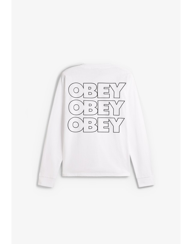스칼퍼스 오베이 로고 그래픽 크루넥 긴팔 티셔츠 78748 WHITE 화이트 착용컷