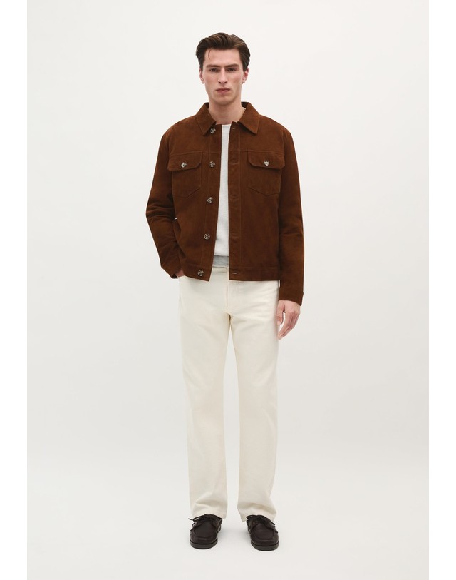 스칼퍼스 스캘퍼스 레귤러핏 스트레이트 청바지 55738 OFF WHITE 아이보리 착용컷