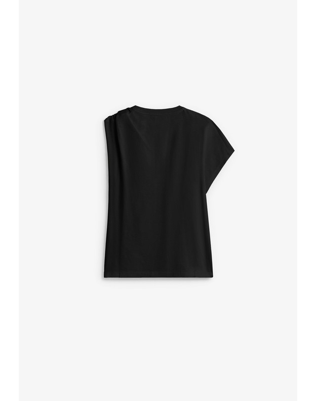 스칼퍼스 바쉬 라운드넥 셔링 주얼 반팔 티셔츠 68466 BLACK 블랙 착용컷