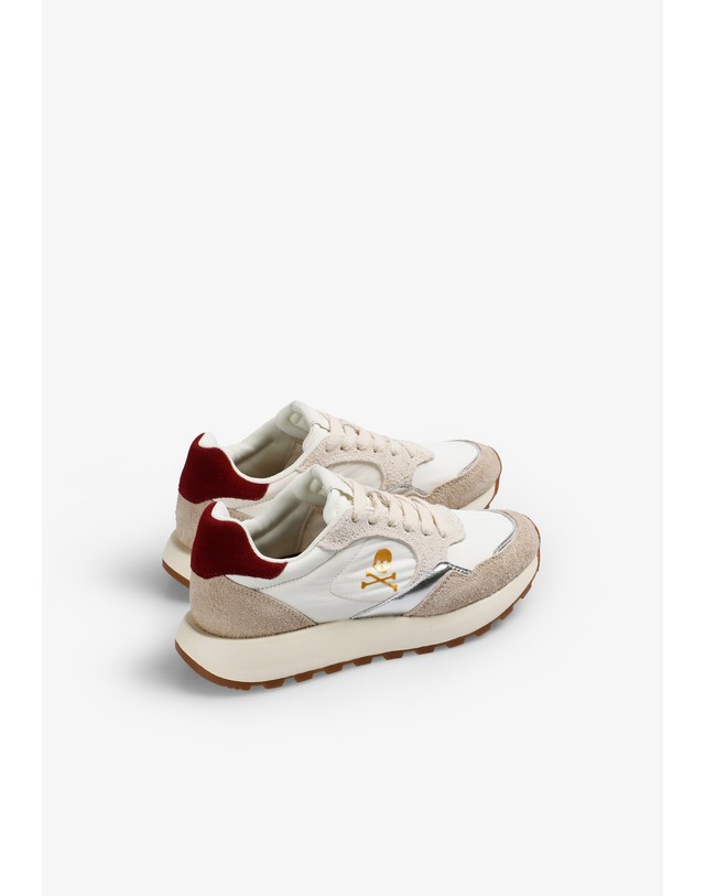 스칼퍼스 스캘퍼스 멀티 텍스처 레트로 스니커즈 62184 BURGUNDY/BEIGE 멀티컬러 착용컷