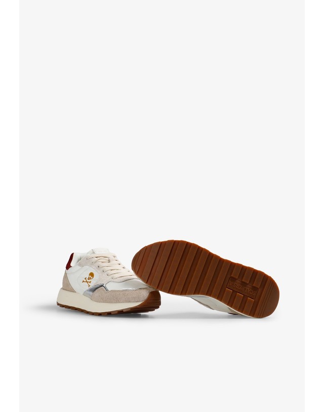 스칼퍼스 스캘퍼스 멀티 텍스처 레트로 스니커즈 62184 BURGUNDY/BEIGE 멀티컬러 착용컷