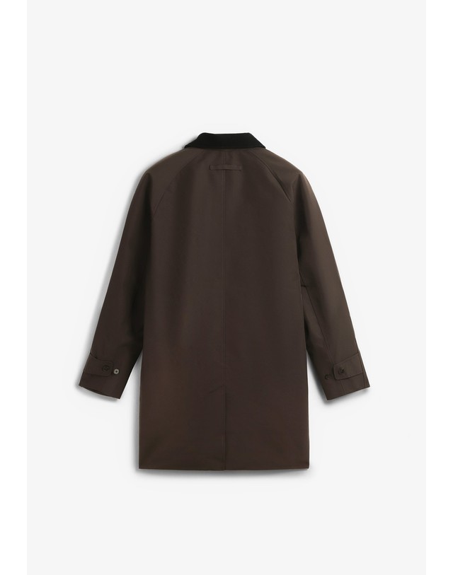 스칼퍼스 삼소앤삼소 벨벳 칼라 싱글 카 코트 78763 BROWN 초콜릿 착용컷
