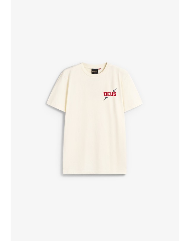 스칼퍼스 데우스엑스마키나 백 프린트 반팔 티셔츠 78571 OFF WHITE 아이보리 착용컷